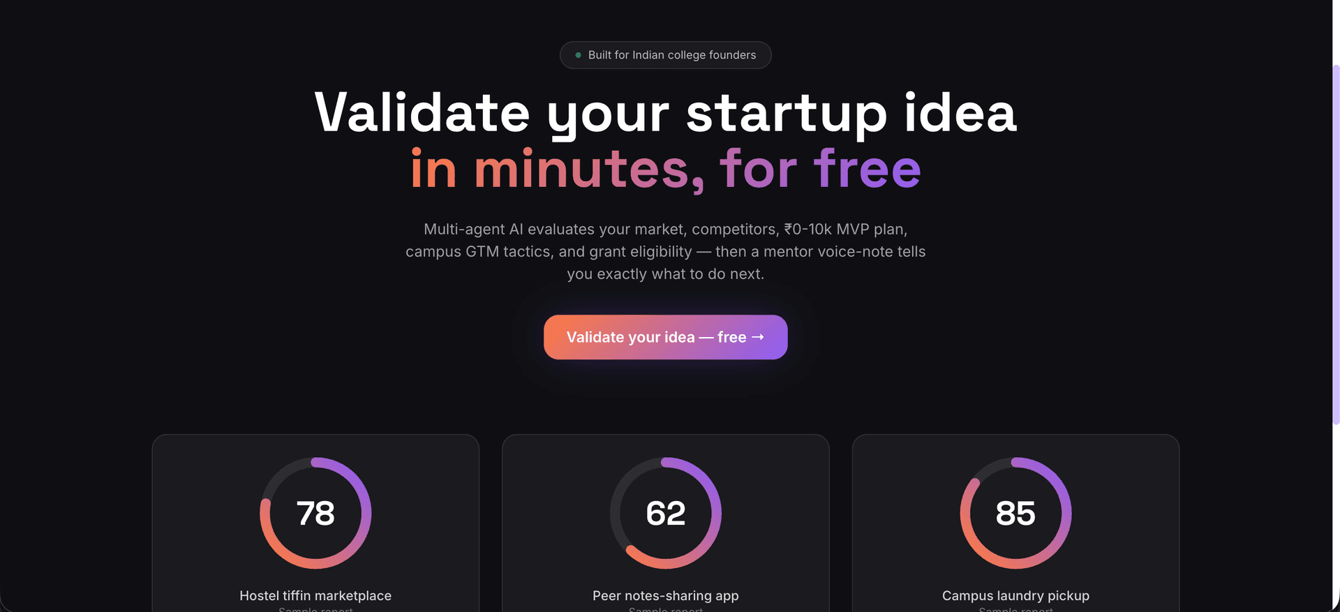 CampusSpark AI landing page