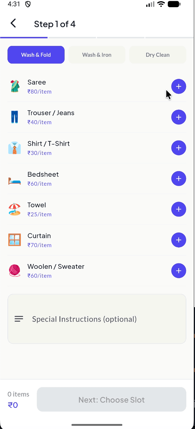 Laundry order flow